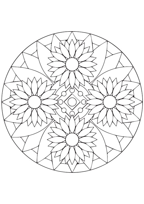 Plansa de colorat cu Floarea Soarelui 11 3